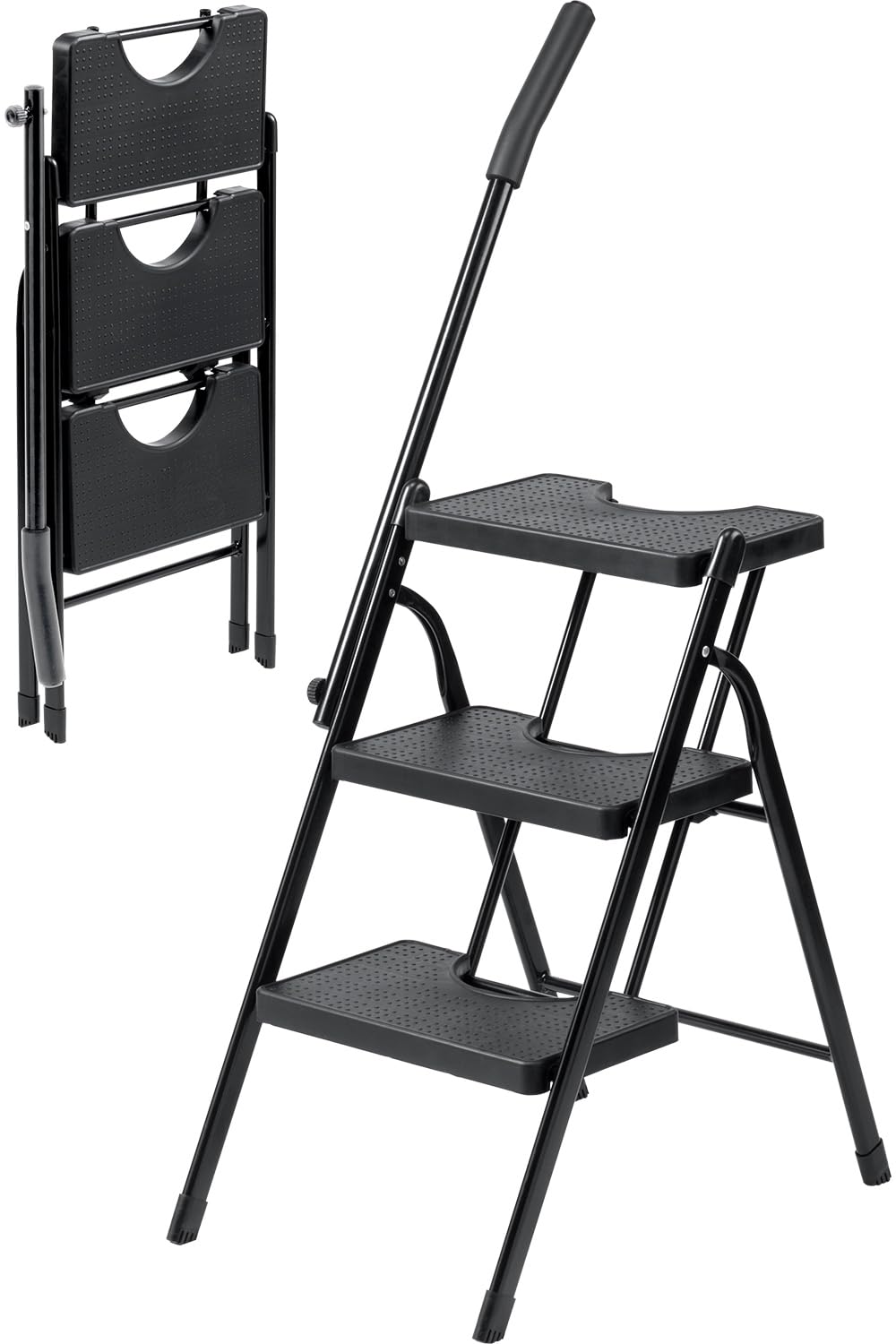 Amazon.co.jp: イーサプライ 脚立 3段 折りたたみ手すり付き 耐荷重